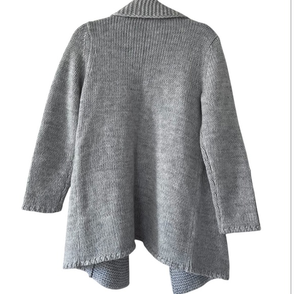 J Jill Chunky Alpaca Blend Cardigan in Dove Gray size Small - Picture 3 of 13